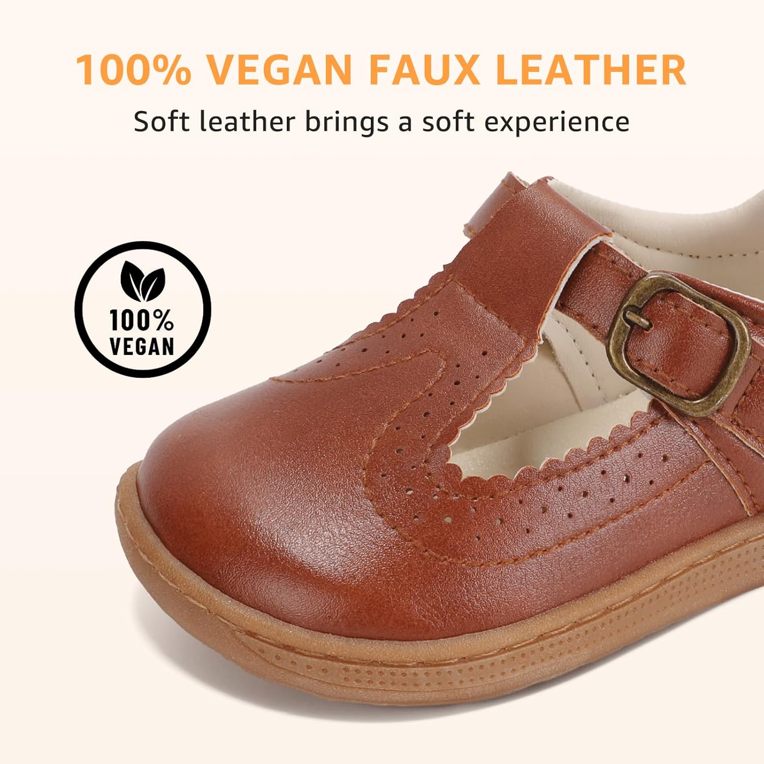 STQ Wide Toe Box Toddler Mary Jane Dress Shoes Zero Drop Girls Ballet Flats for Party School Uniform Shoe with Hook and Loops - Image 8