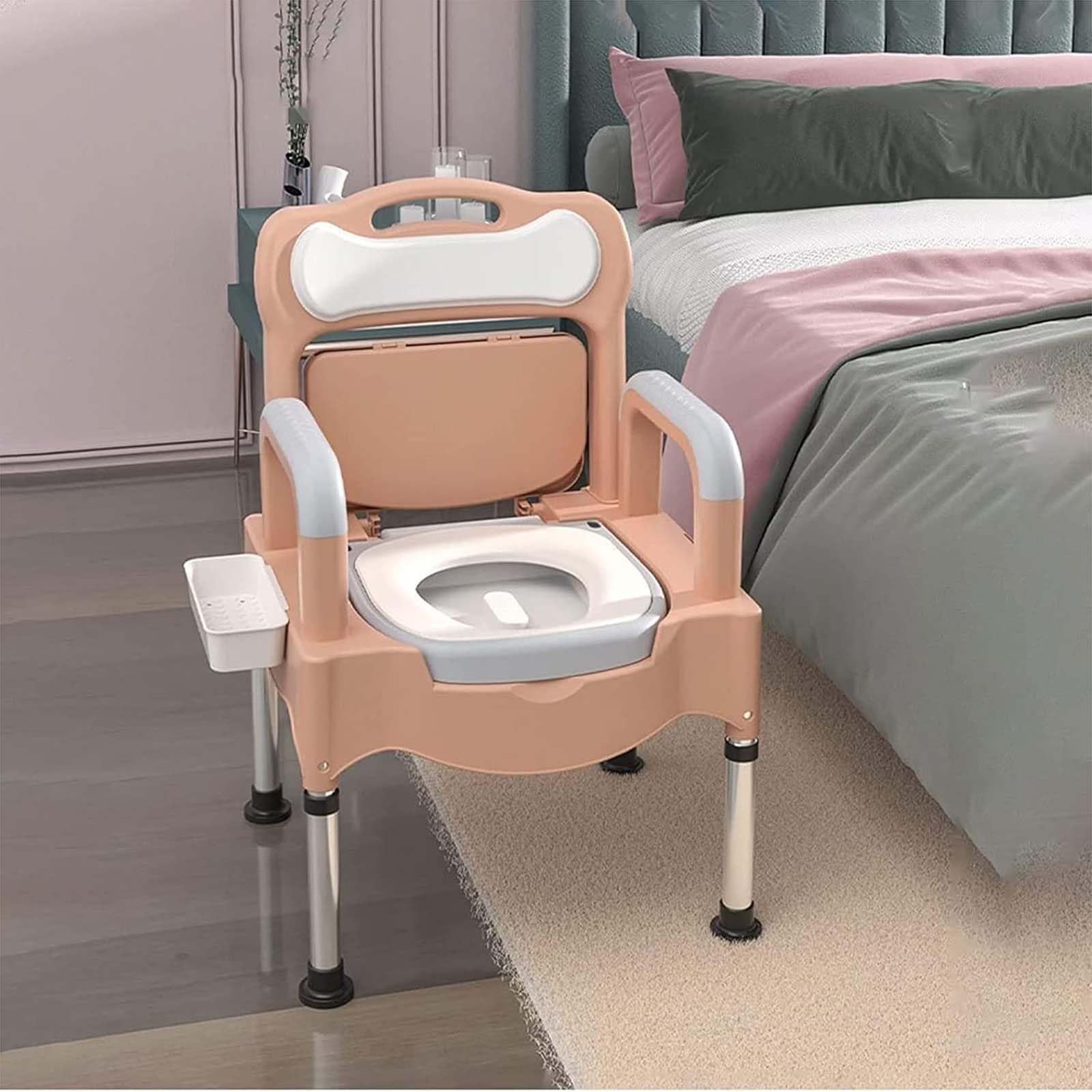 Krzesło toaletowe Commode z regulacją wysokości i przenośne, wszechstronne krzesło prysznicowe dla osób starszych, do użytku domowego