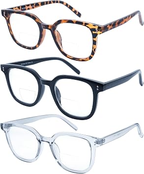 3 Pack Bifocal Reading Glasses,Blue Light Blocking Computer Readers for Women,Anti UV Ray Filter Eyeglasses 1.25