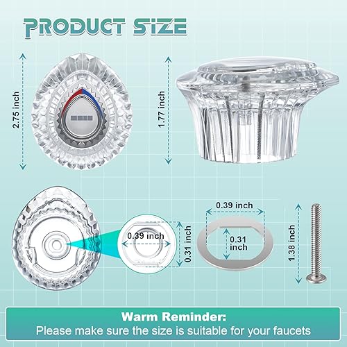 Miniatura 3 de Enhon Juego de 2 pomos de ducha compatibles con la colección Moen 96797 Chateau, manija de repuesto para regadera de un solo mango para bañera de