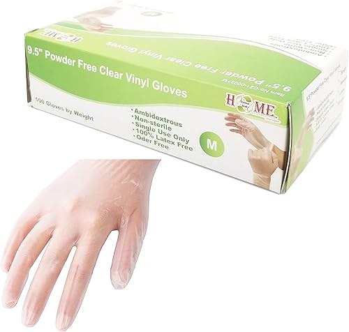 Miniatura 3 de UNIWARE 100 guantes de vinilo transparente de 9.5 pulgadas, de un solo uso, sin polvo, guantes desechables, ambidiestros, no estériles, sin látex y