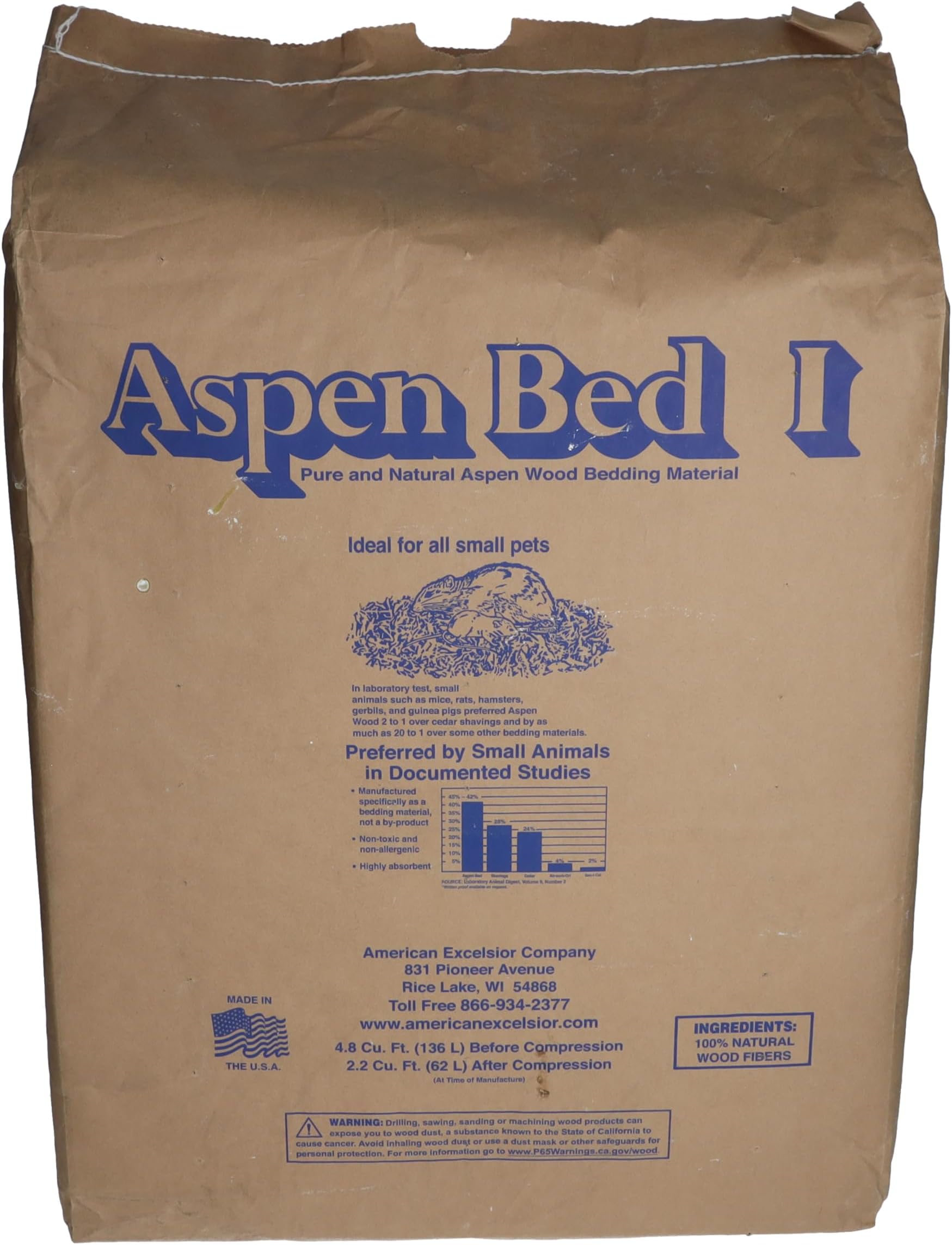 Aspen Bedding Bulk 14.5kg | Reptile Substrate | Snake Bedding | Bulk Bale