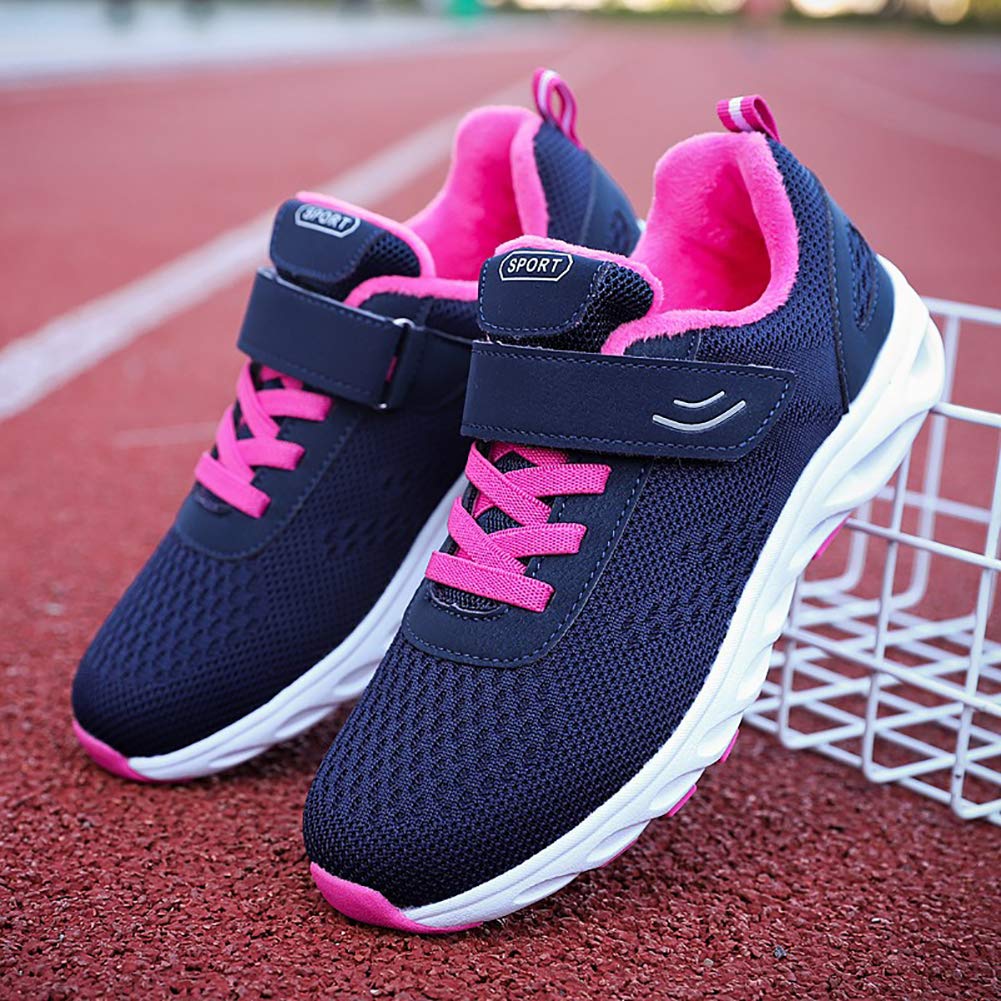 Zapatillas Deportivas Mujer Invierno Al Aire Libre Antideslizante Nieve Cálido Forrado Cómodo Casual Sneakers Azul Oscuro 39 EU
