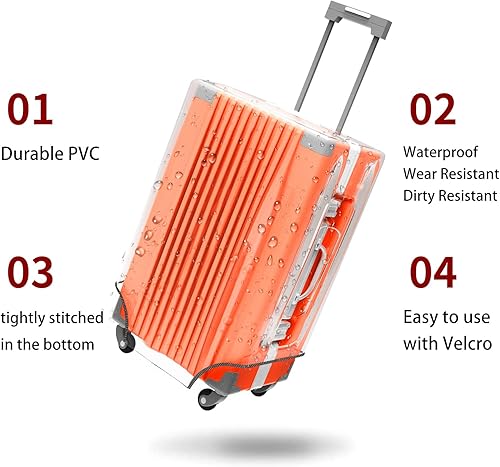 Miniatura 4 de Esholife Funda protectora de PVC transparente para maleta aprobada por la TSA