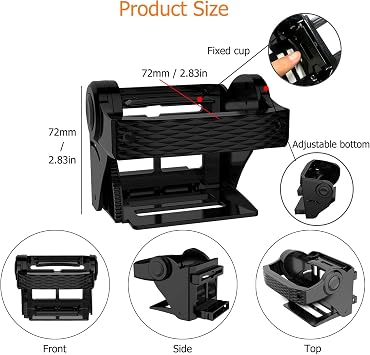 Car Cup Holder, Car Air Vent Water Bottle Mount, ABS Multifunctional Adjustable Drink Holder Stand with 4Pcs Hook Clips Auto Interior Accessories for Water Coffee Juice Tea Mobile Phone