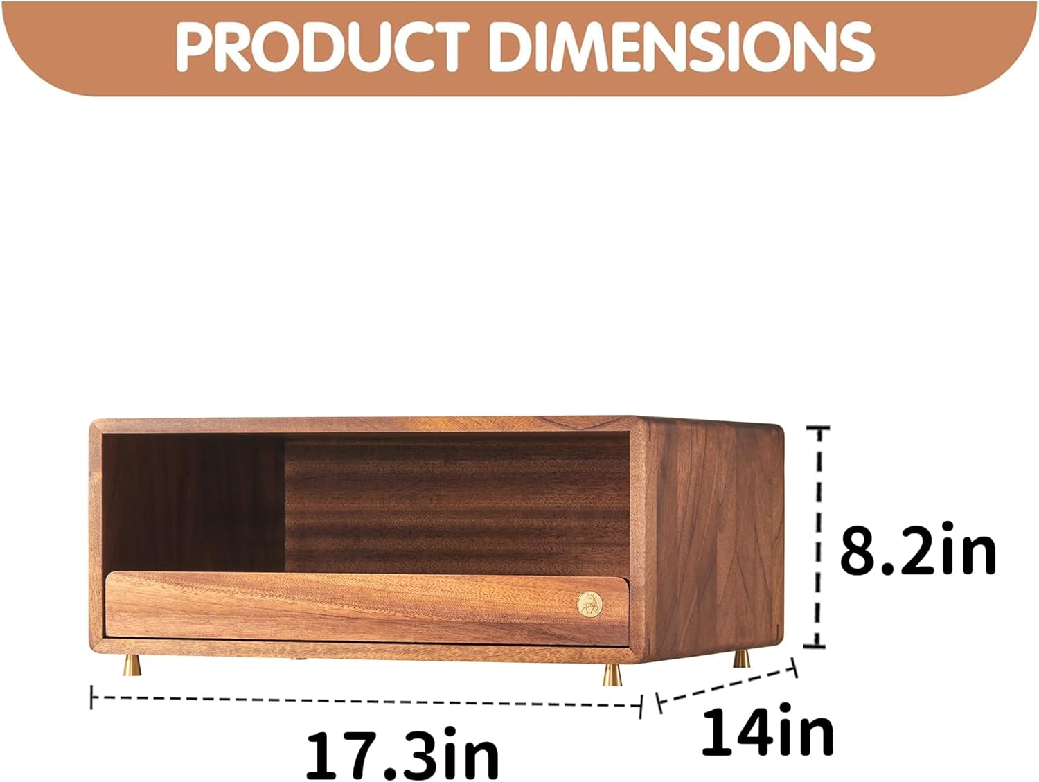 Coffee Station Organizer Wood Coffee Bar Organizer with Drawer Countertop Wooden Mug Holder for Kitchen CoffeeMaker Stand