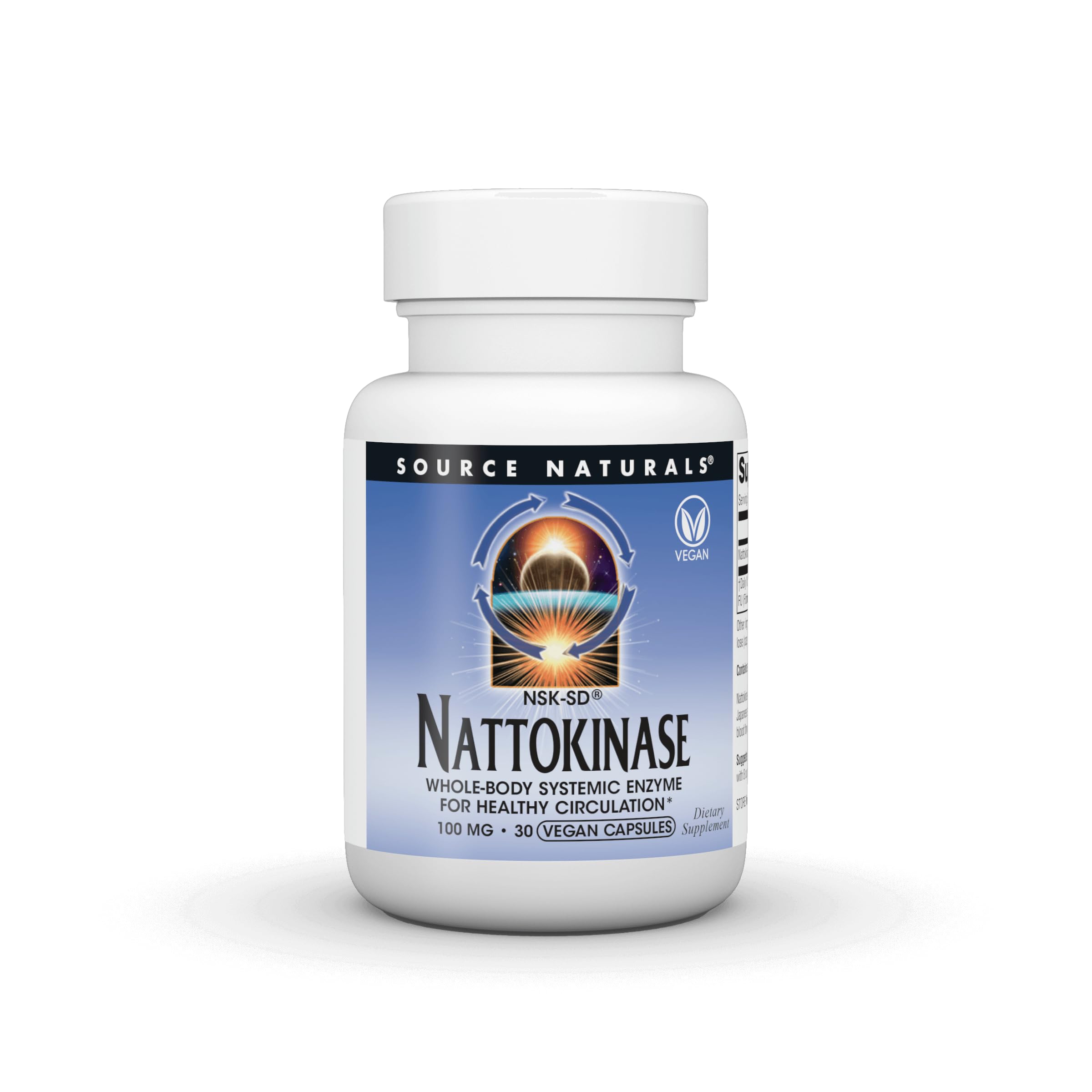Source Naturals NSK-SD Nattokinase, 100 mg - 30 Vegan Capsules 30 Count (Pack of 1)