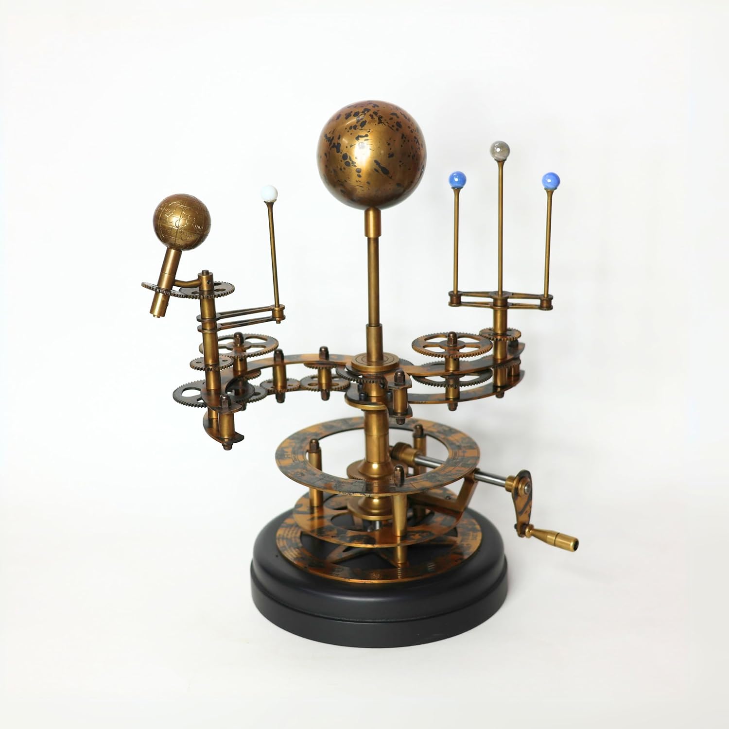 Brass & Steel Orrery – Handcrafted Functional Solar System Model | Luxury Tellurion with Precision Gears for Astronomy Enthusiasts, Home & Office Decor, Collectors & Science Gifts