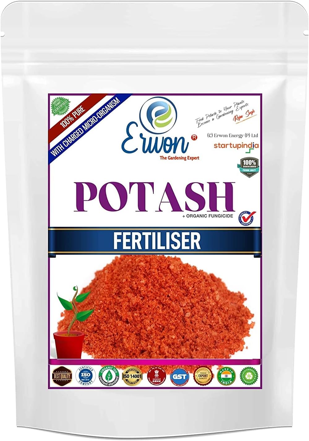 Erwon Potash Fertilizer, Pure, Premium Powerful Fertilizer For Overall Growth Of Plants (5 Kg), Granules