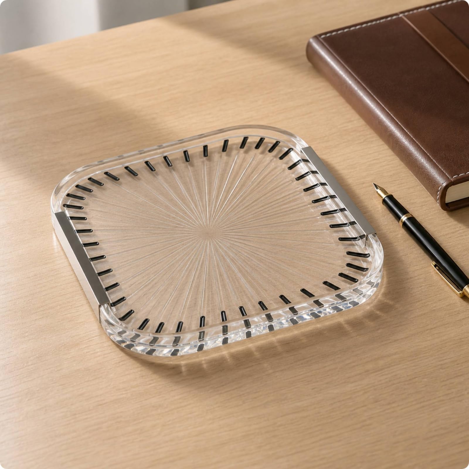 Banja Acrílico Acrílica Banja con Metálicas Minimalista para Escritorio, Rectángulo