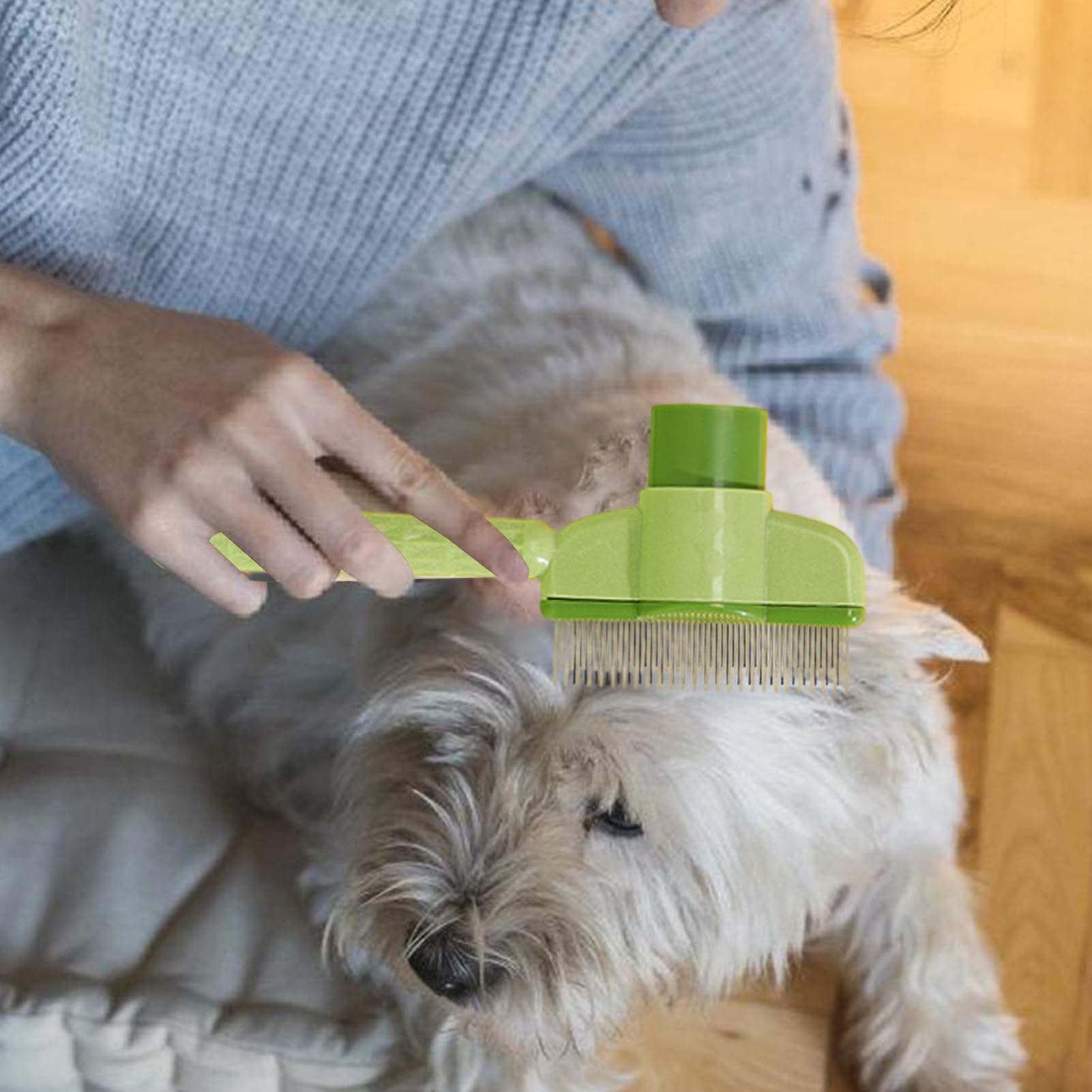 Katzenpflegebürste Entfilzungskamm, Ergonomischer Griff, Click-Slicker | Haustierbürste Fellpflege, Unterfell-Entwirrung, Reinigung, für Kätzchen, Hunde, Haustiere, Baden
