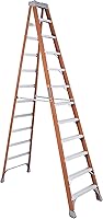 Louisville Ladder FS1512 12 ft Fiberglass Type IA Step Ladder - 300 lb Capacity, Non-Conductive Pro Top