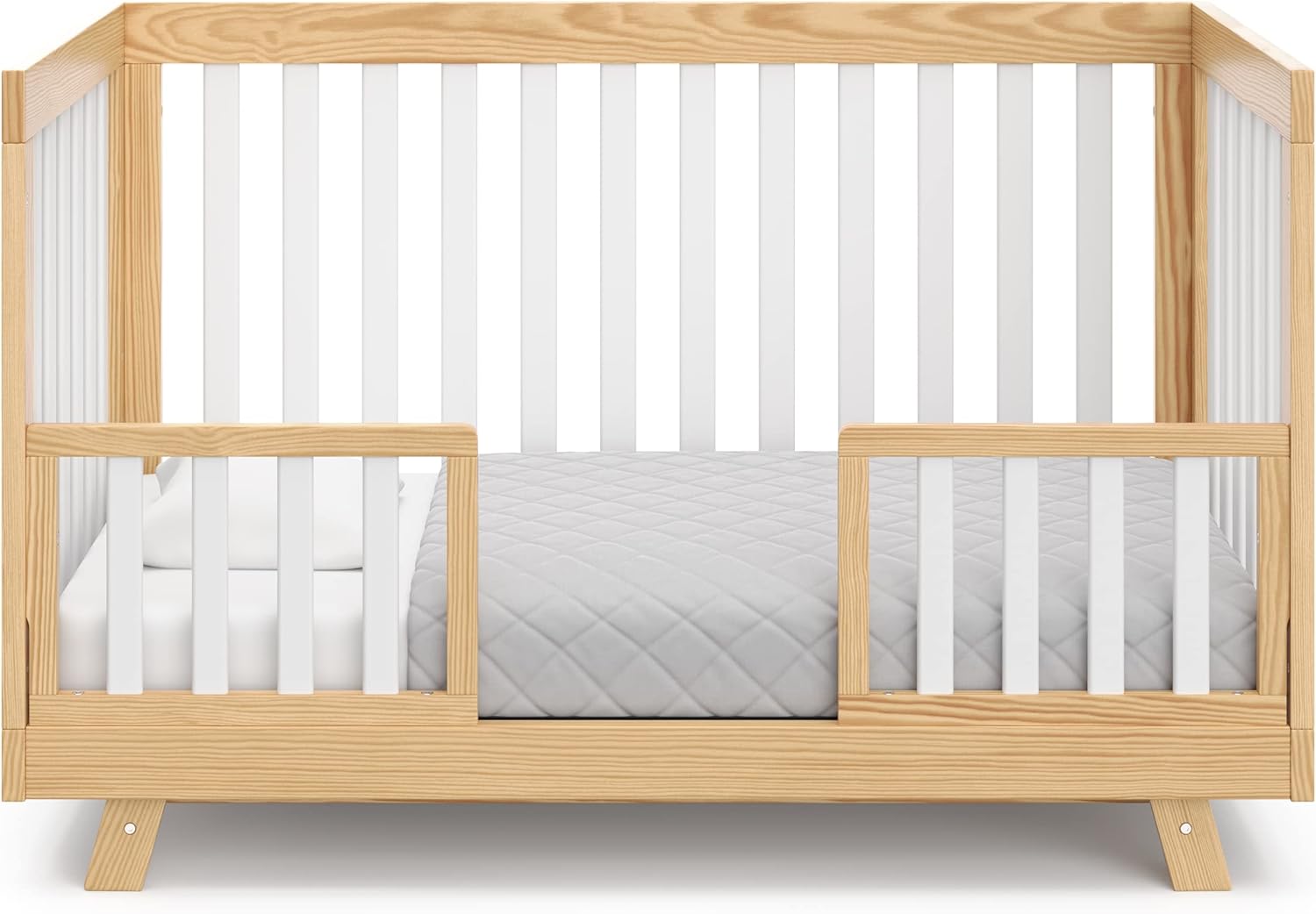 Storkcraft Beckett Convertible Crib (Natural with White Slats) – Converts from Baby Crib to Toddler Bed and Daybed, Fits Standard Full-Size Crib Mattress, Adjustable Mattress Support Base - Image 15