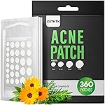 ZATKTK Pimple Patch (360 Counts 4 Sizes), Hydrocolliod Acne Patch for Face, Invisible Zit Patch with Tea Tree Oil & Calendula Oil, Blemish Patch