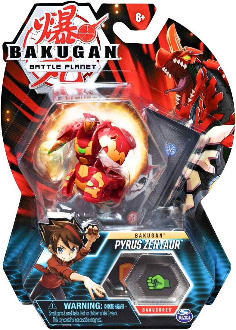 Bakugan, Pyrus Zentaur, 2" Tall Collectible Transforming Creature, for Ages 6 & Up
