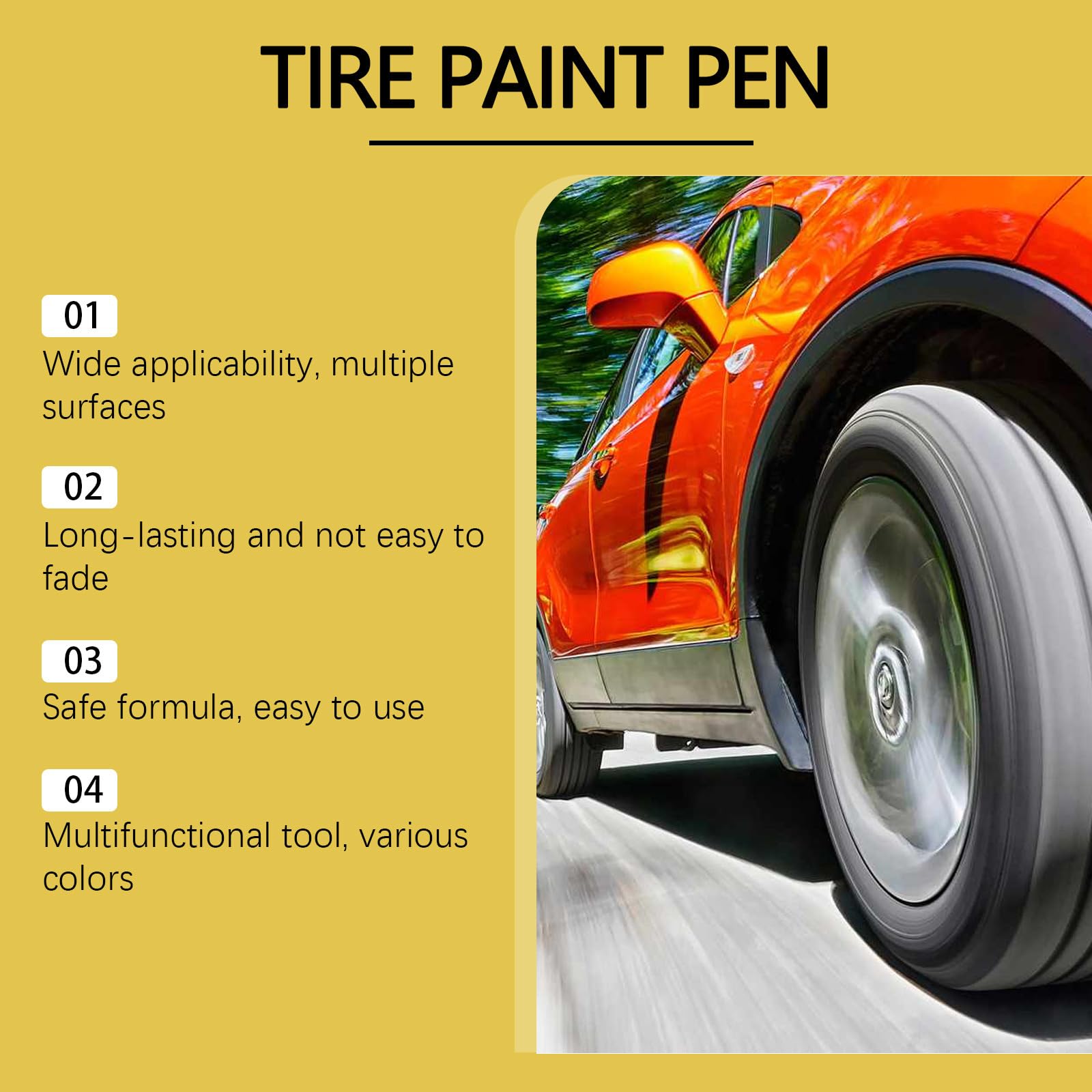 15Pcs Giallo Pneumatico Vernice Penna Ad Asciugatura Rapida Resistente all'acqua Giallo Pneumatico Marker Pen Per Pneumatici Auto Lettering Scratch Repair