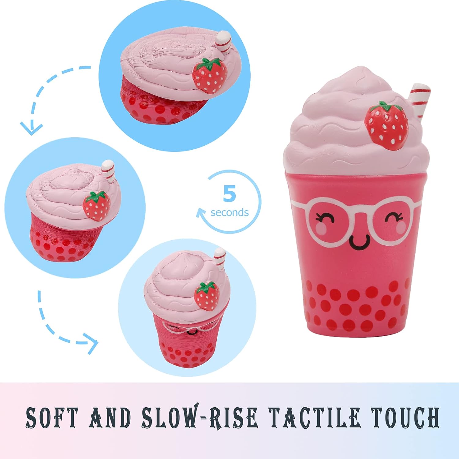 Anboor Squishies Straw Cup Jumbo Slow Rising Kawaii Scented Squishies Toys Stress Relief Kids Toys