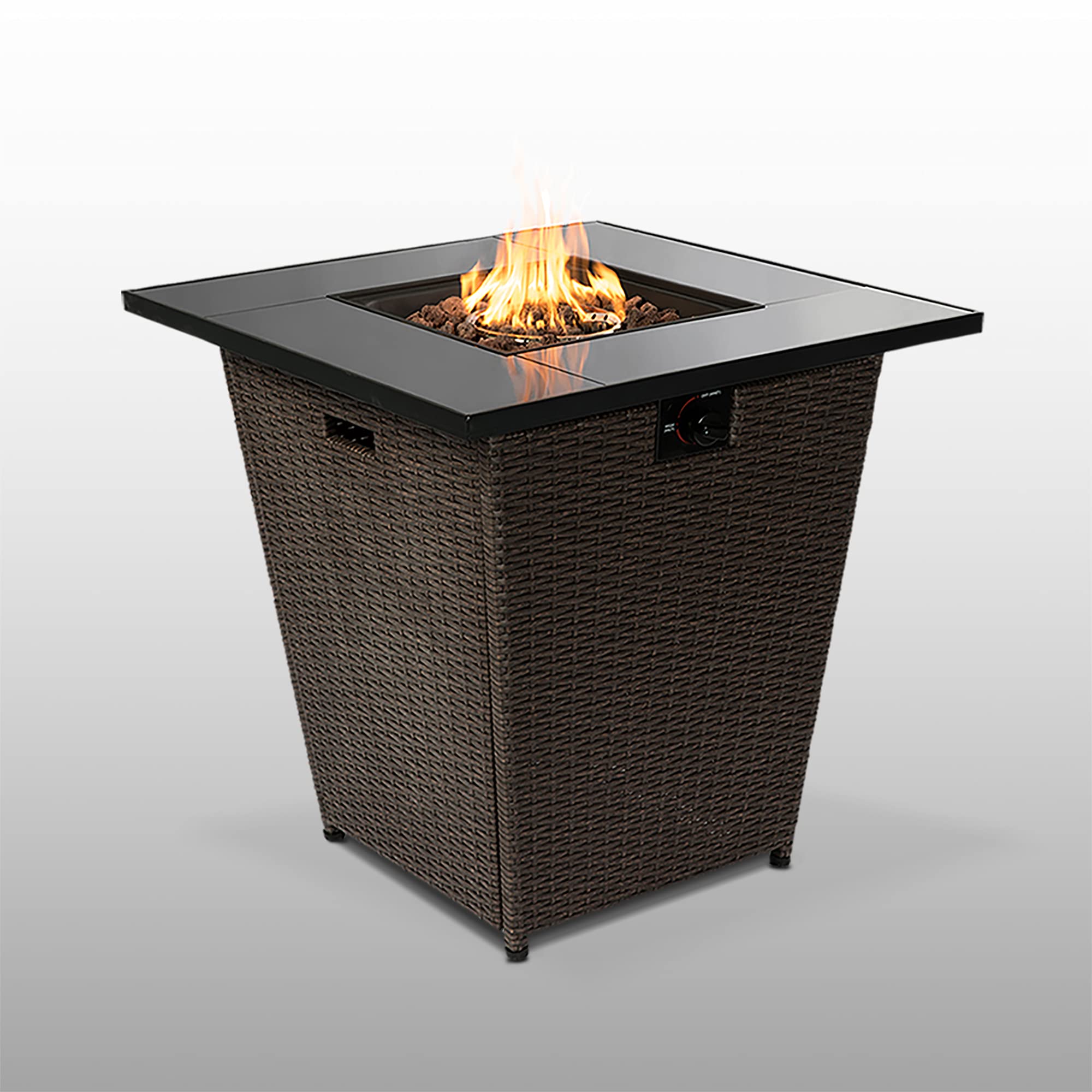 Teamson Home Outdoor 30" Propane Gas Fire Pit Table with Tempered Glass