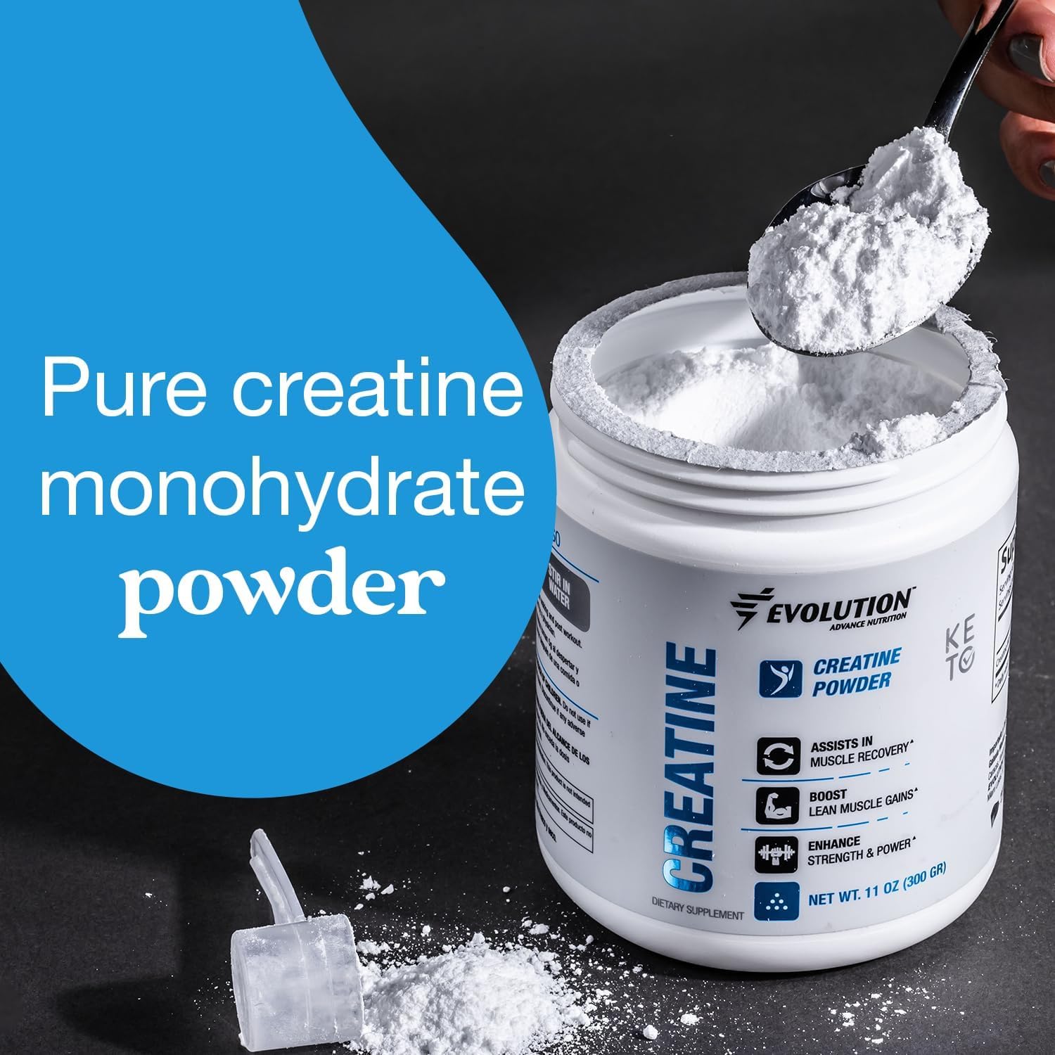 Creatine Monohydrate Powder 5000mg – Supports Muscle Recovery and Enhanced Strength Power- Helps Fasting and Training - Unflavored (60 Servings)