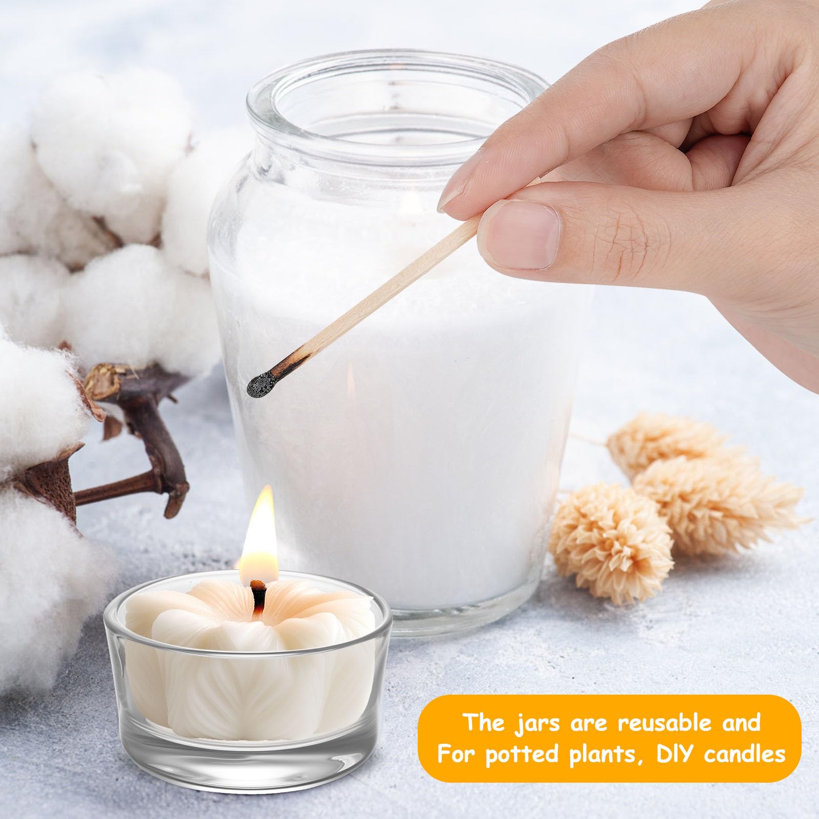 20 sztuk świeczników tealight z 4 nóżkami, solidne szklane uchwyty na podgrzewacze, średnica 45 mm dla stabilnego i bezpiecznego spalania, idealne do dekoracji domu, na ślub