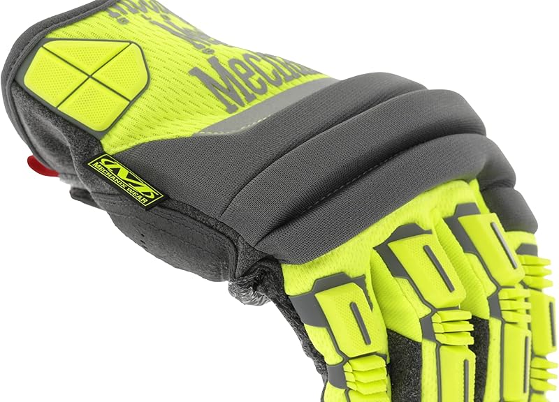 Mechanix Wear Hi-Viz M-Pact 2 Gloves Large Fluorescent Yellow | High-Visibility Impact Protection with Durable Construction & Secure Fit for Heavy-Duty Safety Work Use