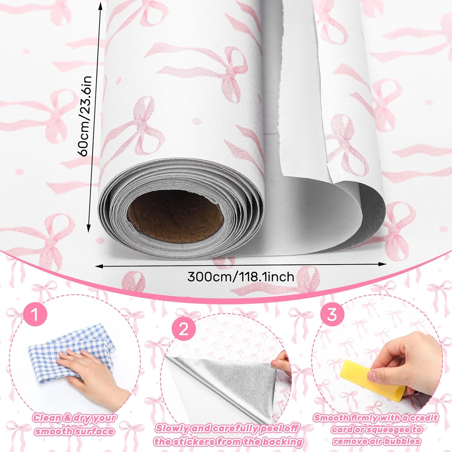 pink bow wallpaper peel and stick contact paper 23.6 x 118.1in pink coquette wallpaper self adhesive removable wall sticker paper for home locker dorm classroom bedroom living room decor pink 23.6 in x 118.1 in bow
