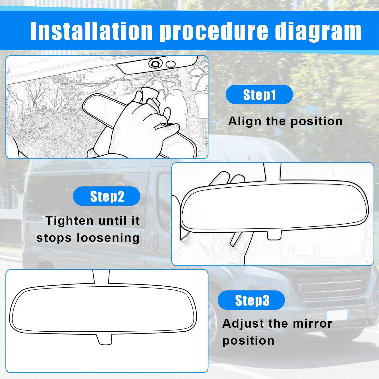 Specchietto Retrovisore Interno Sostituzione per Ford Fiesta MK5 2003-2008 / Focus MK1 1998-2005 / Mondeo MK3 2001-2007, Specchietto Retrovisore Auto Interno in Vetro, 4982463, 1070225, 4027219