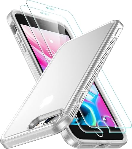SPIDERCASE Funda para iPhone 78 Plus, protección contra caídas de grado militar de 10 pies, antideslizante, 2 protectores de pantalla de vidrio