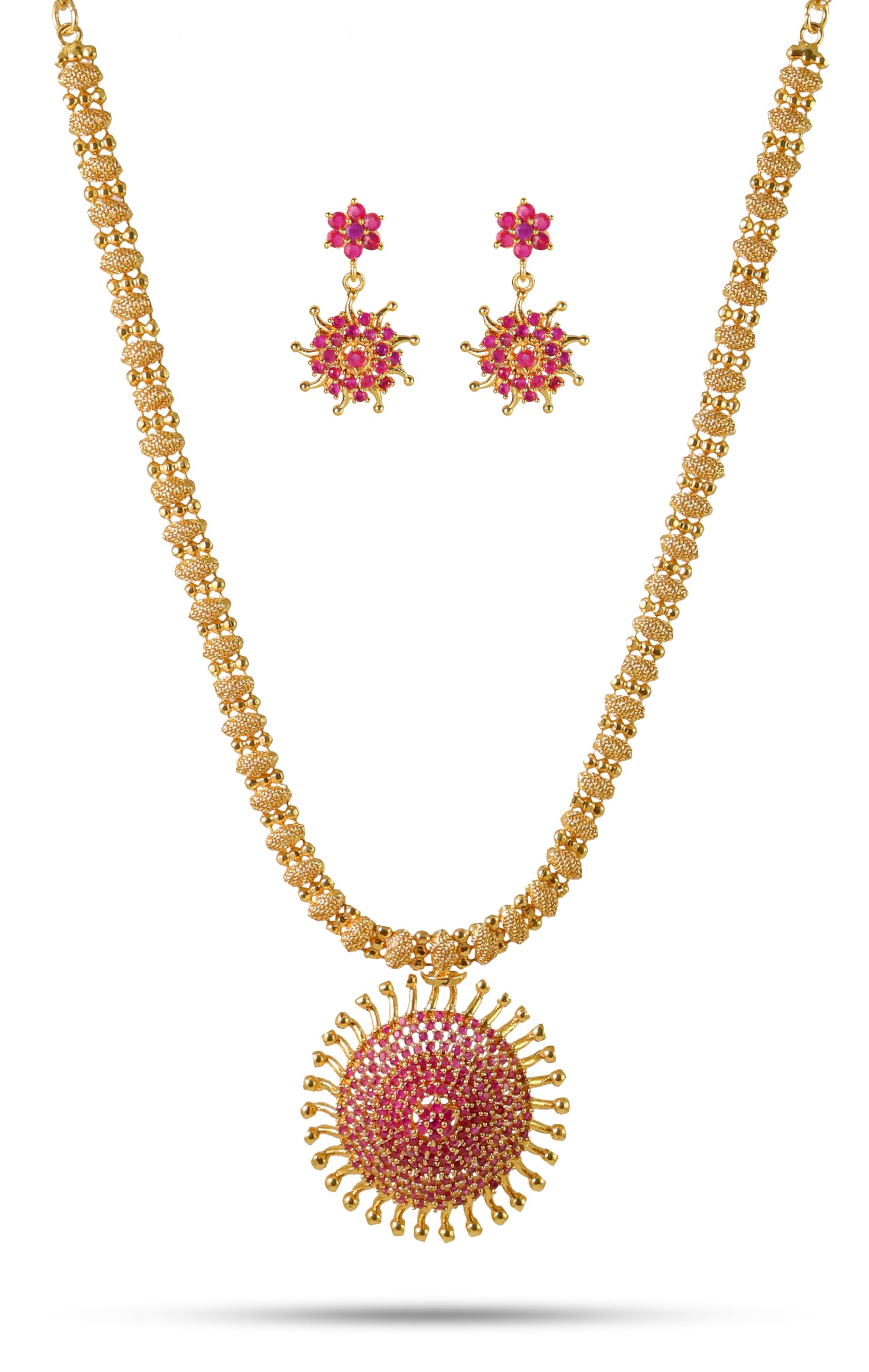 CUTE GOLD One Gram Micro Gold Plated & Copper Traditional Designer Jewellery Stone Necklace for Women and Girls (NEC-8024) (B0CS68PZ48) Amazon Price History, Amazon Price Tracker