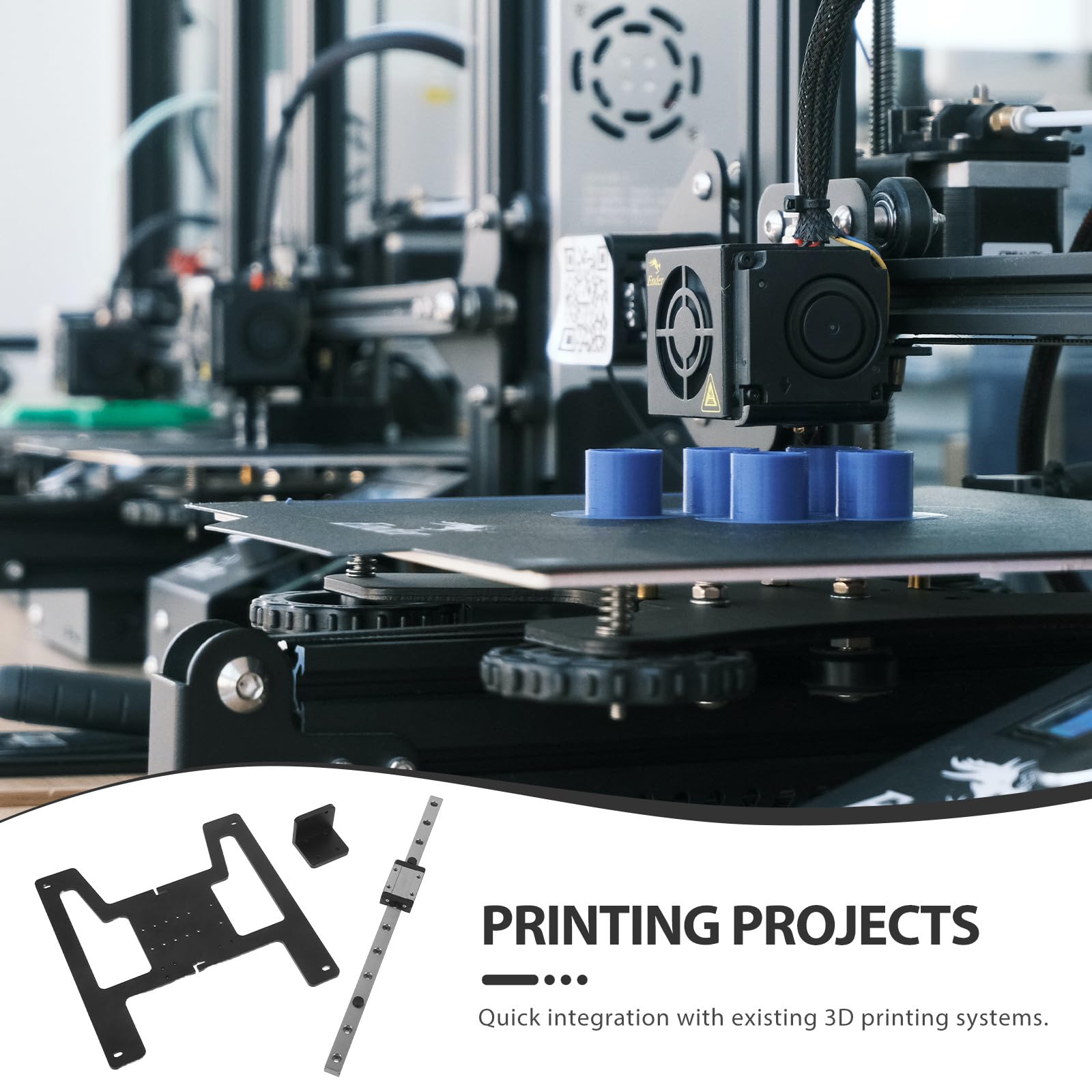 OUNONA Kit de actualización de placa de carro Y: riel lineal de cama caliente con placa de aleación de aluminio compatible con Ender-3 V2 - Suministros de impresión 3D para reparación