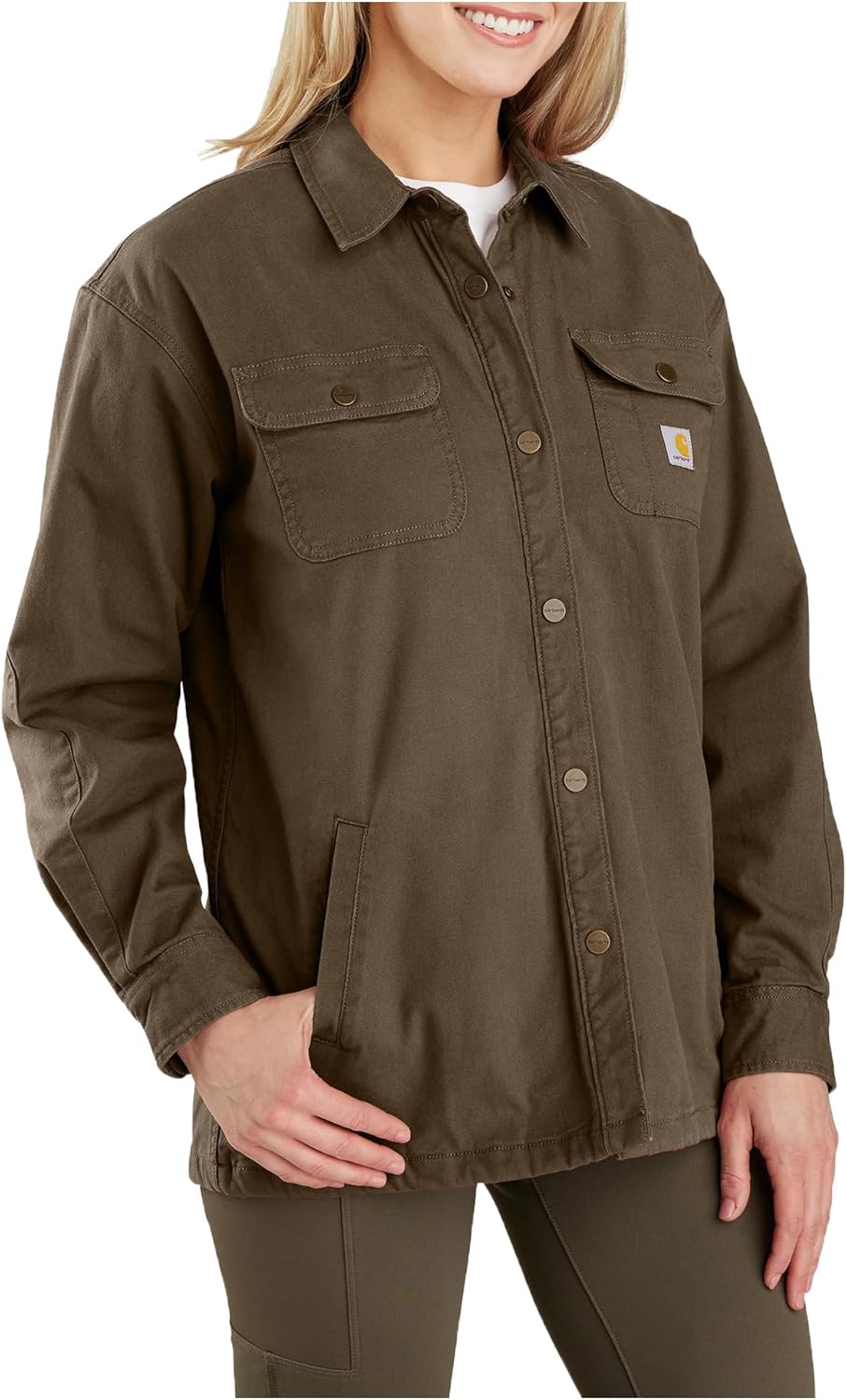 Carhartt Women's 106024 Women's Rugged Flex® Loose Fit Canvas Fleece-Li - Image 2