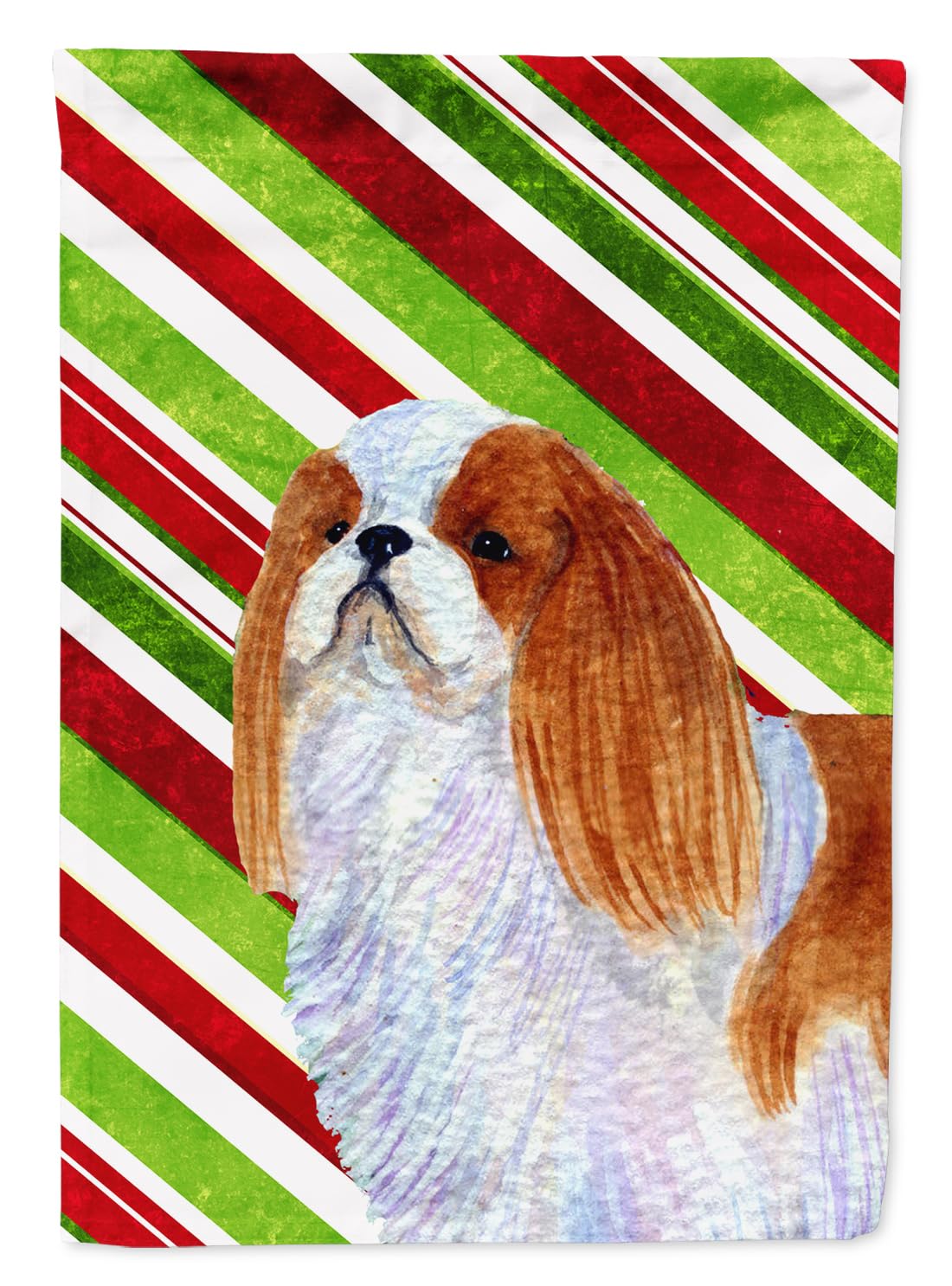 English Toy Spaniel Christmas Flag Drapeau Jardin Petit Format Multicolore