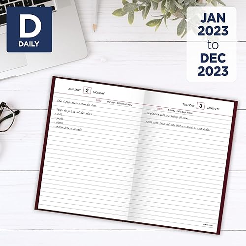 Miniatura 3 de AT-A-GLANCE Agenda diaria 2024, diario estándar, 5-12 x 8 pulgadas, pequeño, tapa dura, rojo (SD3871324)