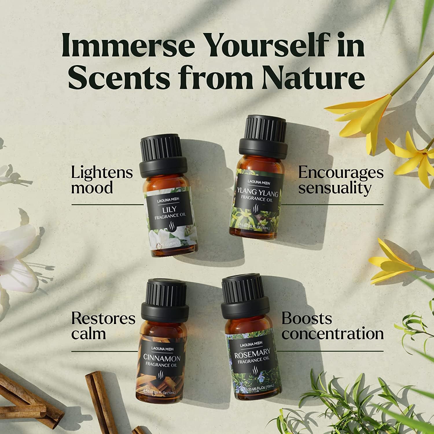 Fragrance Oil Set - Premium Grade 10 Pcs Scented Oils for Candle Making, Soap Scents, Aroma Beads, Bath Bombs, Perfume & Flavoring Oil for Lip Gloss - Organic Essential Oils with Fruity Scents (10ml) : Health & Household