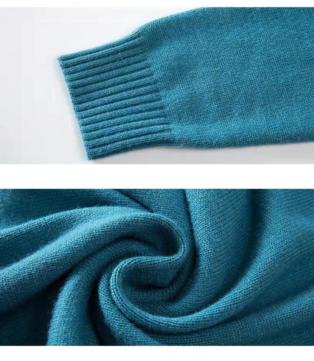 Pulls Tricot Femme,Robe Pull À Col Roulé pour Femme Chunky Diamond Cable Tricoté Pull Bleu Pull Printemps Slim Fit Pull Tops Cadeau pour Petite Amie Fête des Mères,L