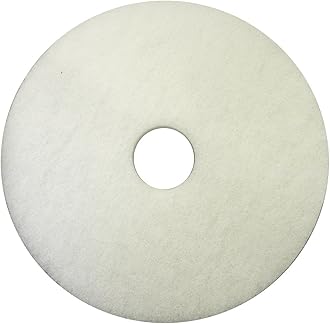 17 Inch White Non-Woven Floor Polishing Pad - 5 Pack