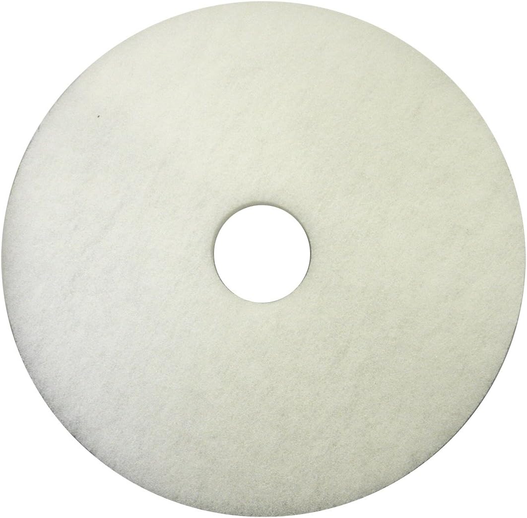 17 Inch White Non-Woven Floor Polishing Pad - 5 Pack