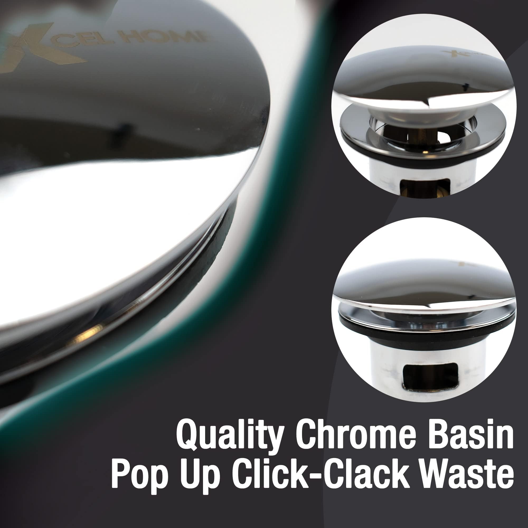 Xcel Home 2x Chrome Slotted Click Clack Dome Basin Waste, G1 1/4 - Image 4