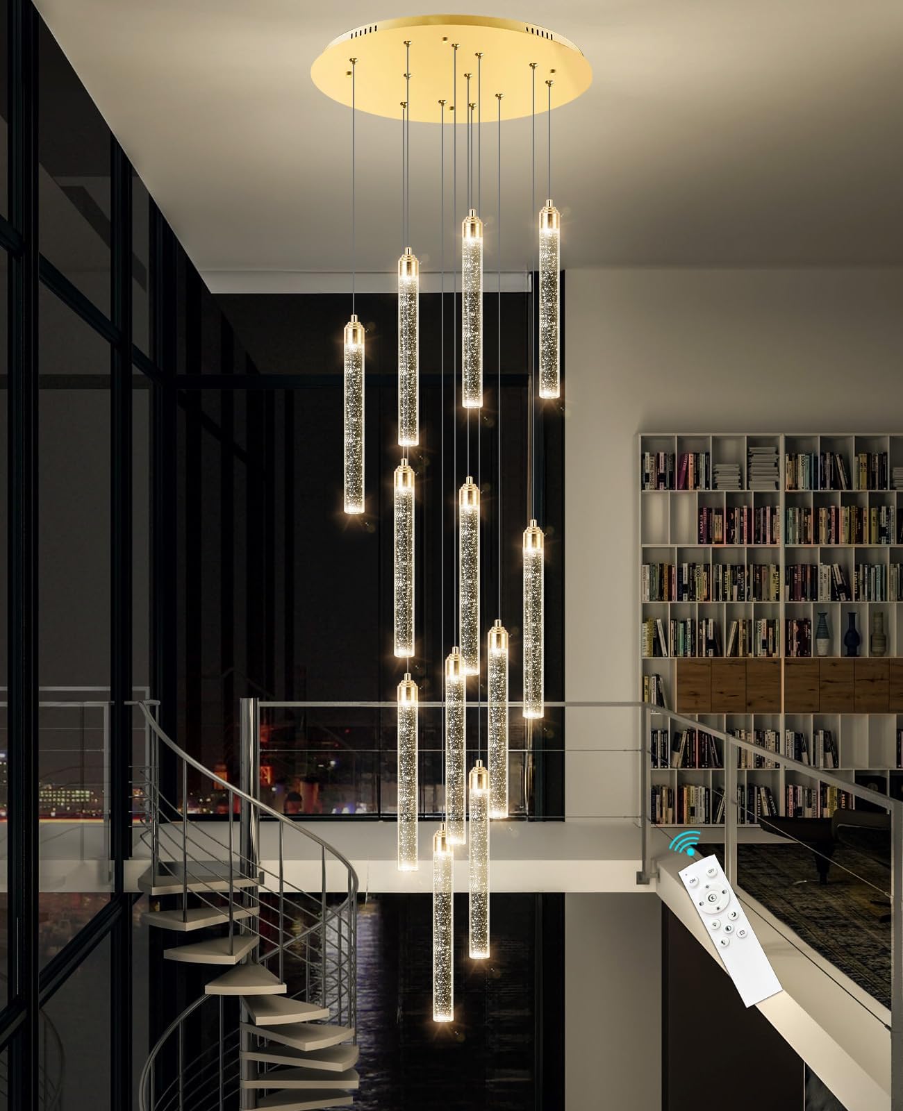Lampadario a 12 luci Lampadari dimmerabili a LED per ingresso Lampada a sospensione a soffitto con montaggio a incasso Lampadari in cristallo per soggiorno Oro