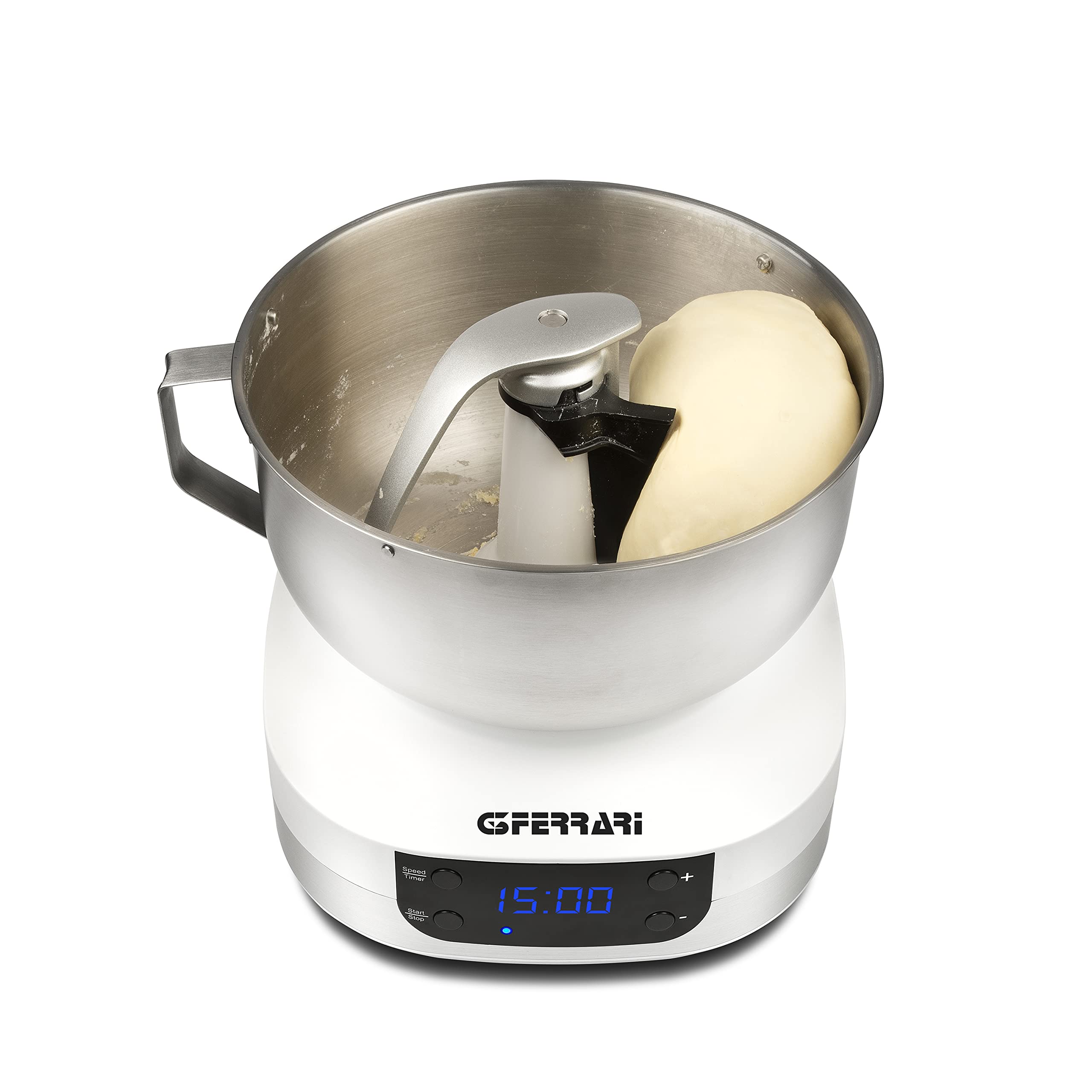 G3 Ferrari G20145 Impastatrice Planetaria Pastaio Gourmet, 1500 Watt, 5 Litri, Ciotola Inox con maniglia, Display digitale, 5 velocità, Timer, Ricettario incluso