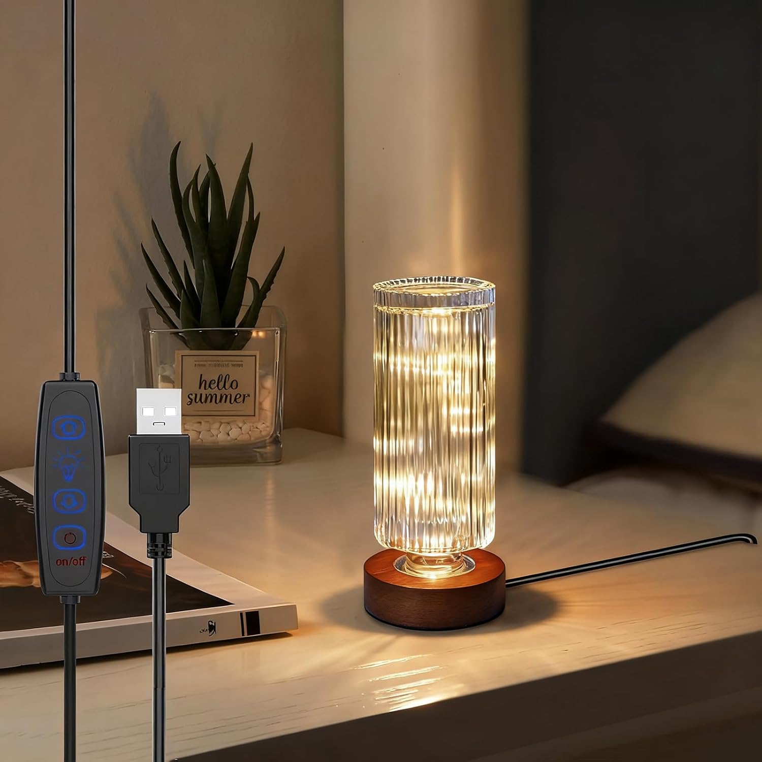 Small Nightlight for Bedroom - Bedside Table Lamps for Nightstand,LED Dimmable Night Light,Sleep Lights, Mini Nightlights for Kids Room Living Room Office Dorm,Nightstand/Bedside