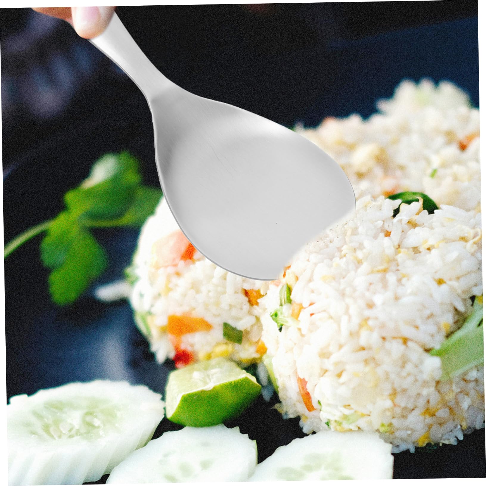 Hemobllo Cucharas Para Servir Arroz Antiadherentes, 2 Unidades De Acero Inoxidable, Ideales Para Familias y Eventos, Utensilios Prácticos Para Cocina