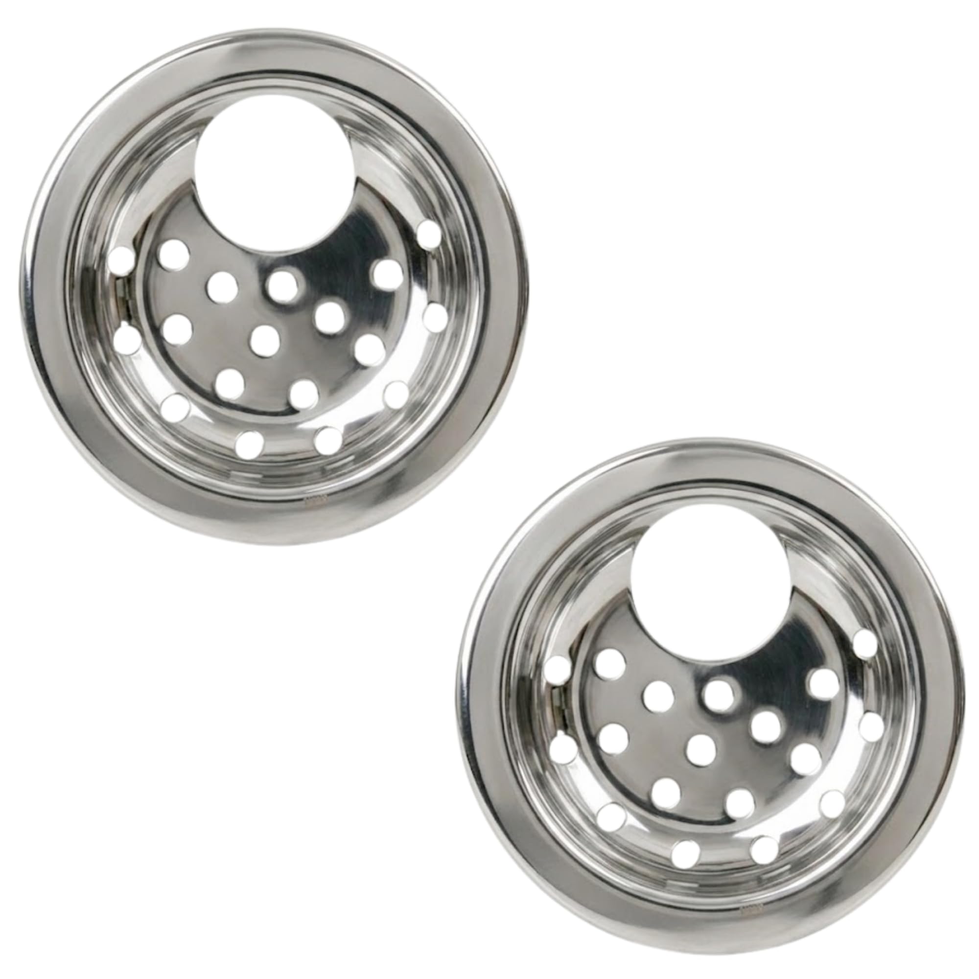 New Ware Round 4 Inch Stainless Steel Floor Drain Jali with Hole, Bathroom Floor Trap Cover, Chrome Finish Rust Resistant Water Drain Grating for Bathroom, Kitchen & Balcony Pack of 2