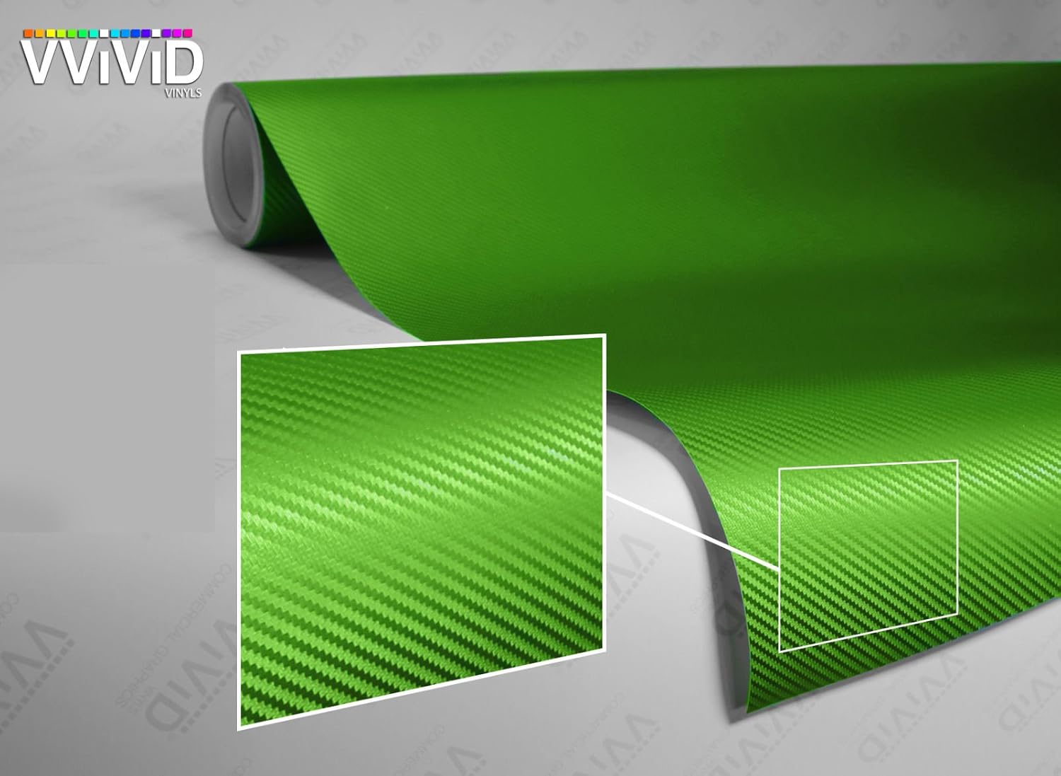 VViViD XPO Lime Green Dry Carbon Fiber Vinyl Wrap Roll with Air Release Technology (5ft x 5ft)