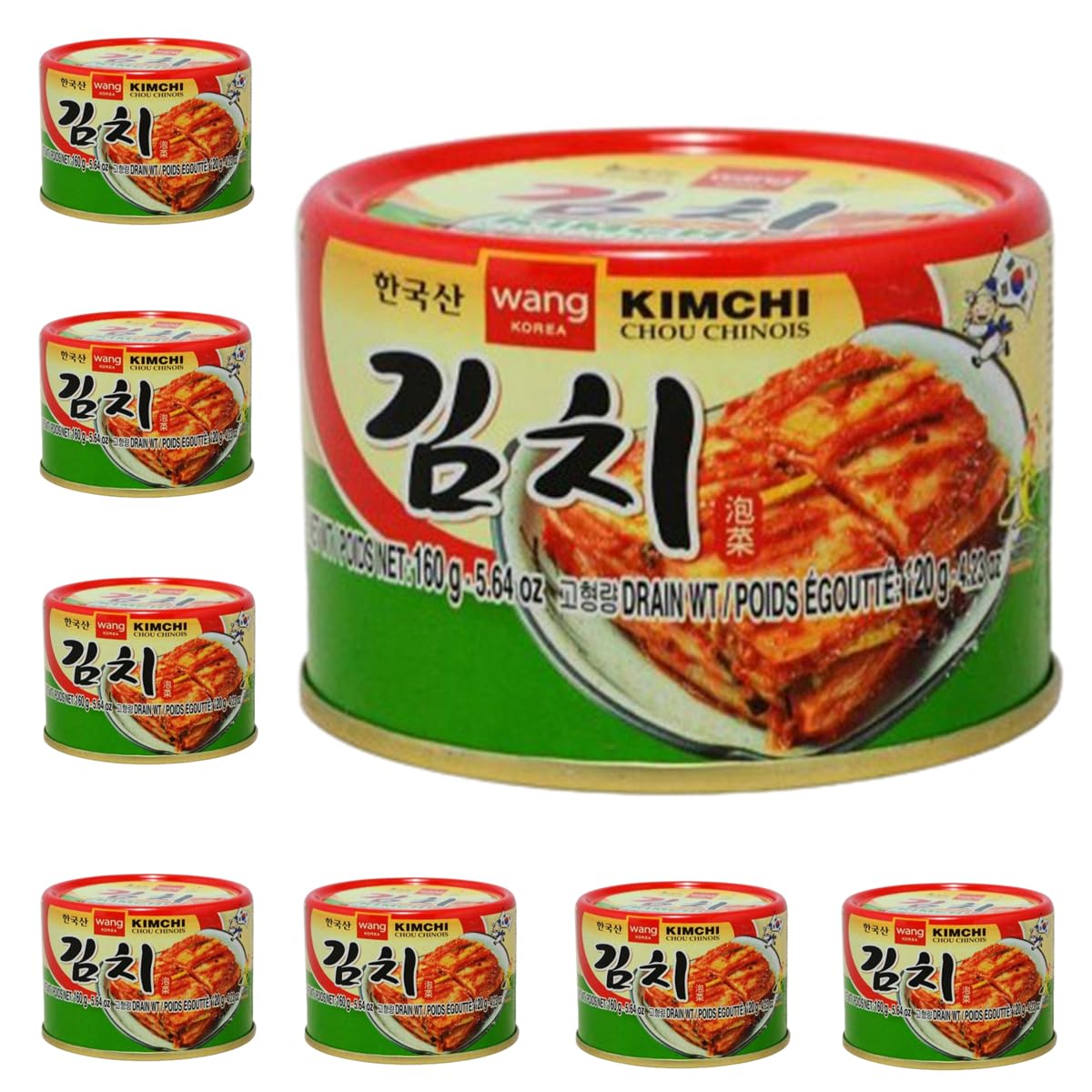Kimchi Coreano Lata 160g Vegano sin Gluten 8 Unidad