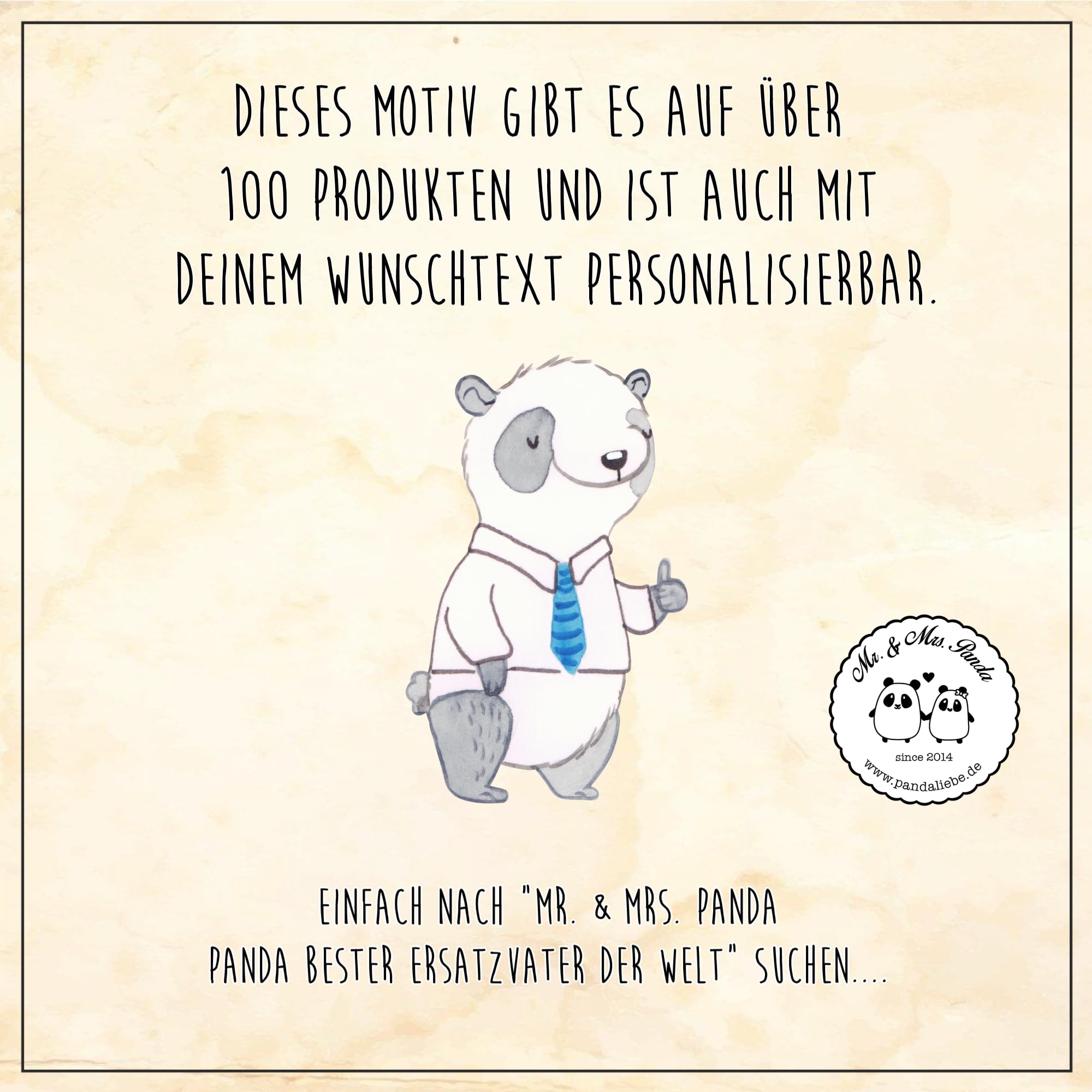 Mr. & Mrs. Panda Fussmatte selbst gestalten Panda Bester Ersatzvater der Welt 40 x 60 cm - Personalisierte Geschenke, Fußmatte, Türmatte, Vater, Dad, Geschenkidee, personalisierbar, Familie, Daddy