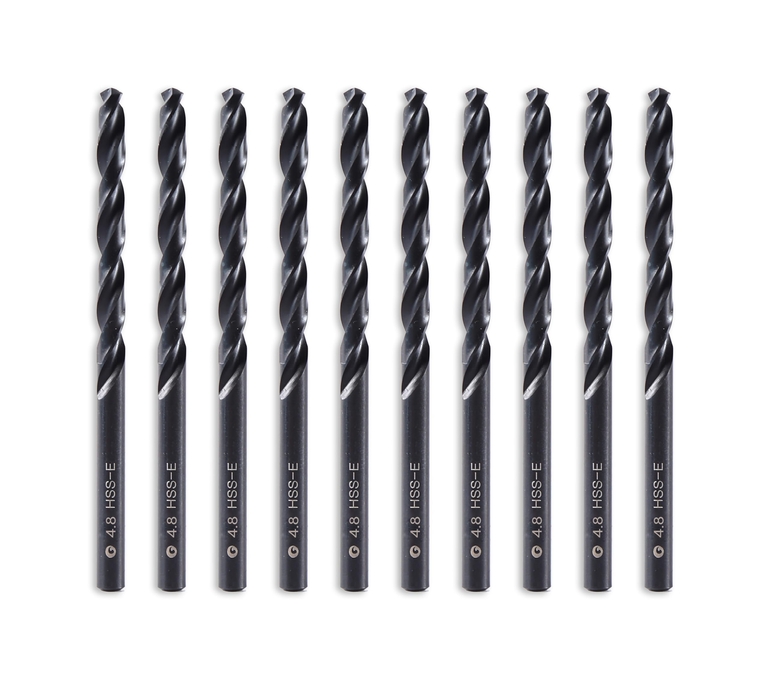 DelitonGude 4.8 mm HSS M35 Cobalt Twist Drill, High Speed Steel, Set of 10,Suitable for Steel,Stinless Steels, Cast Iron and Other Metals(UK-4.8mm) — image 1