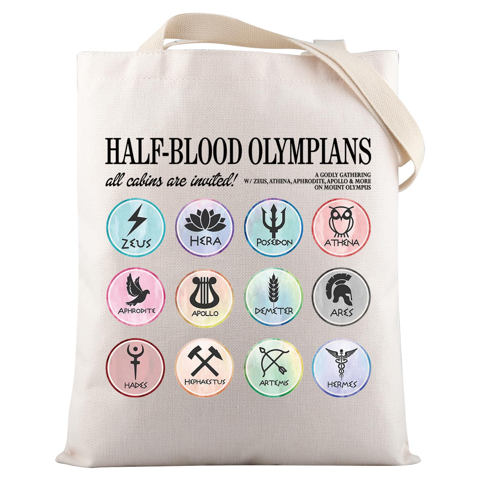 VAMSIICamp Half Blood Tote Bag PercyJ Movie Merch Percy Book Lover Gift Olympus Inspired Gift Greek Mythology Gift