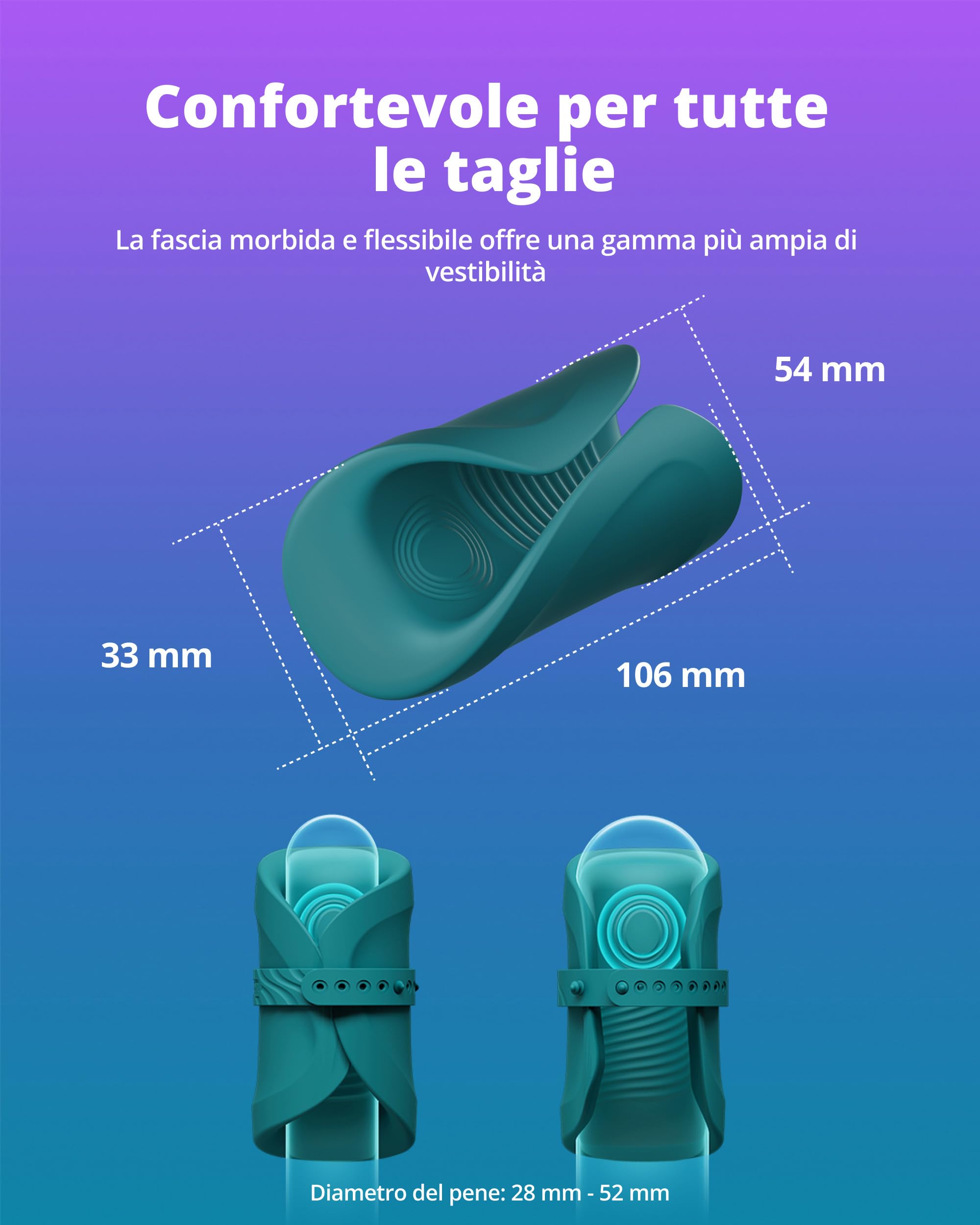 LOVENSE Gush 2 Motion Masturbatore Uomo, Anello Vibrante con App | Masturbatore maschile automatico e vibratore per uomo, oscillazione al movimento, stimolo del frenulo, app, senza mani, IPX7