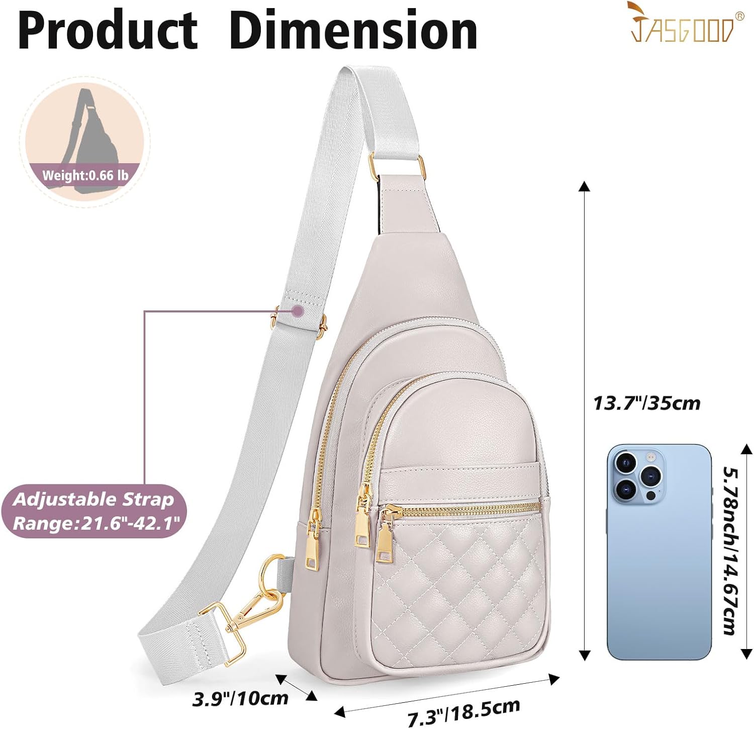 Sling Bag for Women Crossbody Leather Fanny Packs Chest Bag Fashion Sling Backpack Travel JASGOOD - Image 3